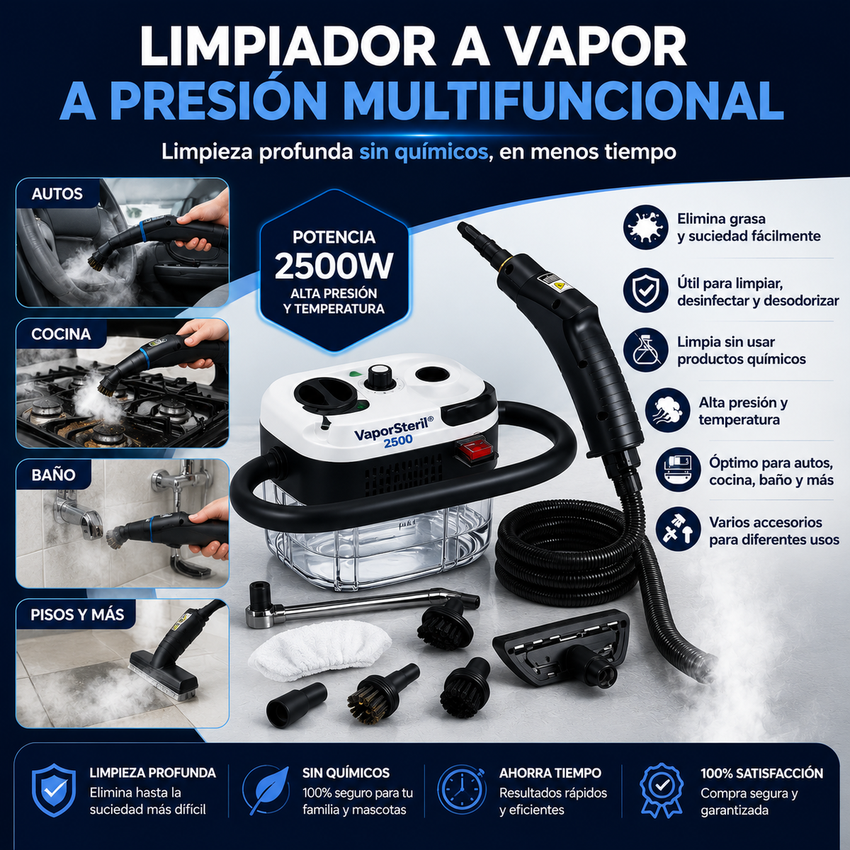 Limpiador a Vapor Elétrico - VAPORSTERIL 2500