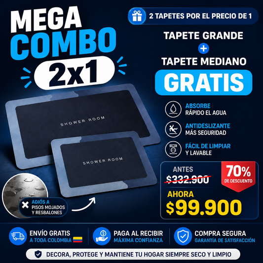 Tapete Súper Absorbente para Hogar – Mega Combo 2x1